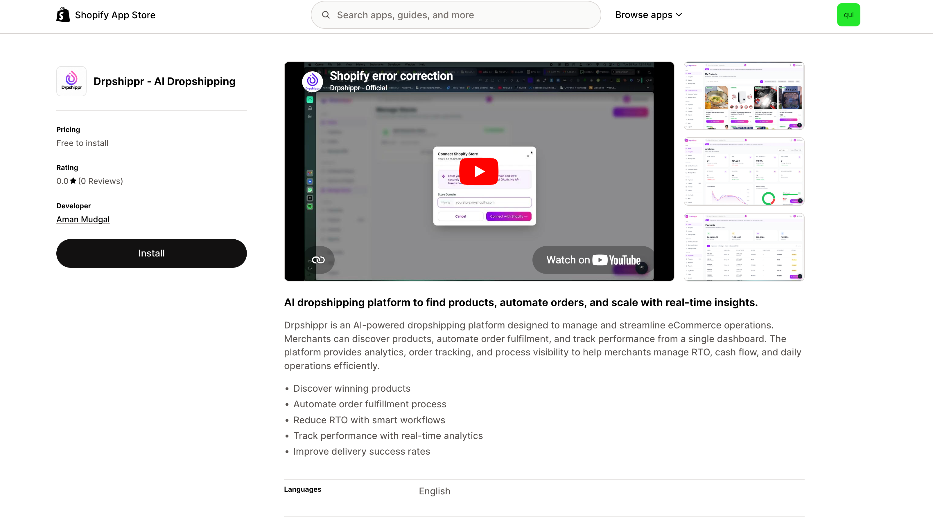 Drpshippr on Shopify App Store